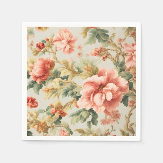 素晴らしい優しい絶妙な花離れ、花。絵を描の スタンダードカクテルナプキン (正面)