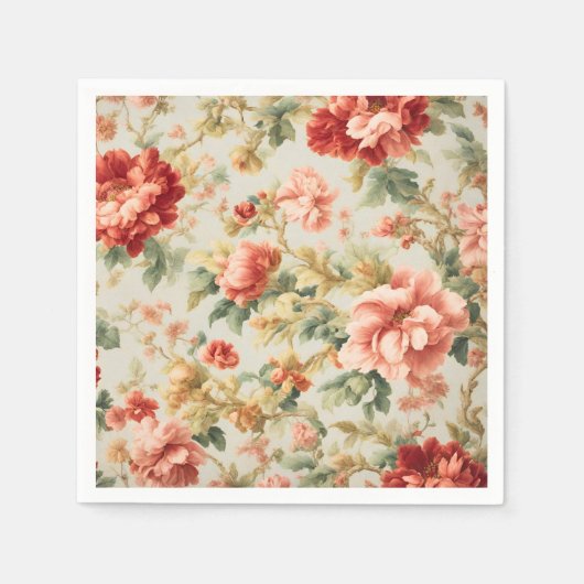 素晴らしい優しい絶妙な花離れ、花。絵を描の スタンダードカクテルナプキン (正面)