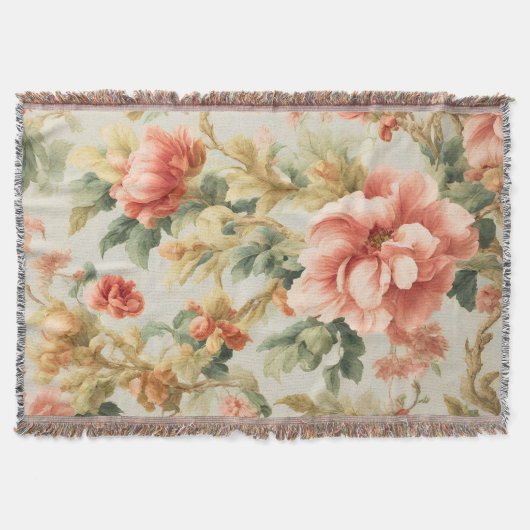 素晴らしい優しい絶妙な花離れ、花。絵を描の スローブランケット (正面)