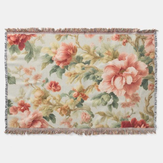 素晴らしい優しい絶妙な花離れ、花。絵を描の スローブランケット (正面)