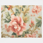 素晴らしい優しい絶妙な花離れ、花。絵を描の フリースブランケット (正面(横))