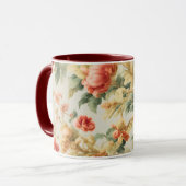 素晴らしい優しい絶妙な花離れ、花。絵を描の マグカップ (正面左)