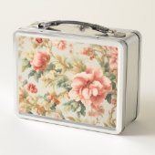 素晴らしい優しい絶妙な花離れ、花。絵を描の メタルランチボックス (裏面)