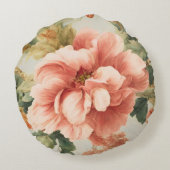 素晴らしい優しい絶妙な花離れ、花。絵を描の ラウンドクッション (裏面)