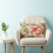 素晴らしい優しい絶妙な花離れ、花。絵を描の ランバークッション (椅子)