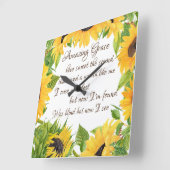 素晴らしい優美な賛美歌を持つひまわり スクエア壁時計 (傾斜)