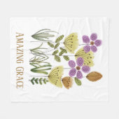 素晴らしい優雅な野草 フリースブランケット (正面(横))