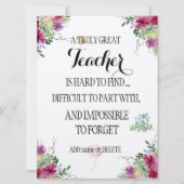 素晴らしい先生ありがとう感謝ギフト カード (正面)