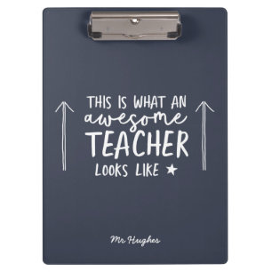 素晴らしい先生のモダンなタイポグラフィ海軍ギフト クリップボード