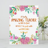 素晴らしい先生感謝ギフトのサインありがとう カード (スタンド正面)