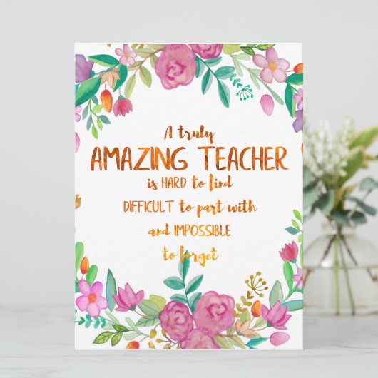 素晴らしい先生感謝ギフトのサインありがとう カード (スタンド正面)