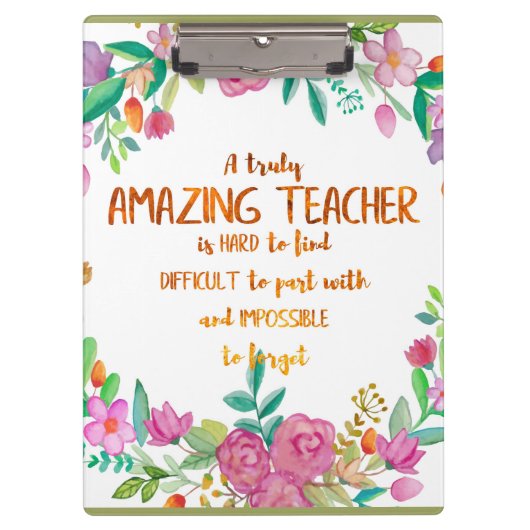 素晴らしい先生感謝ギフトのサインありがとう クリップボード (正面)