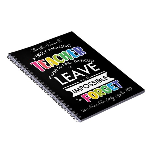 素晴らしい先生離れ退職者の贈り物 ノートブック (右側)