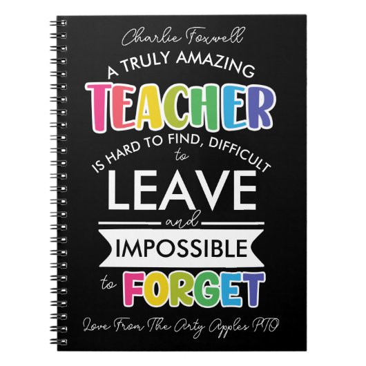 素晴らしい先生離れ退職者の贈り物 ノートブック (正面)