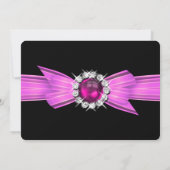 素晴らしい写真の誕生日パーティピンクブラック 招待状 (裏面)