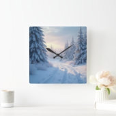 素晴らしい冬の景色 スクエア壁時計 (ホーム)