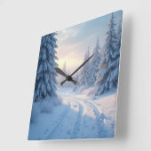 素晴らしい冬の景色 スクエア壁時計 (傾斜)