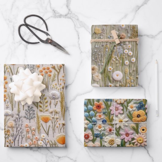 素晴らしい刺繍ラッピング紙シート ラッピングペーパーシート (正面)