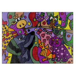 素晴らしい動物の抽象美術 カッティングボード