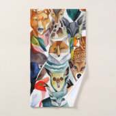 素晴らしい動物 バスタオルセット (ハンドタオル)