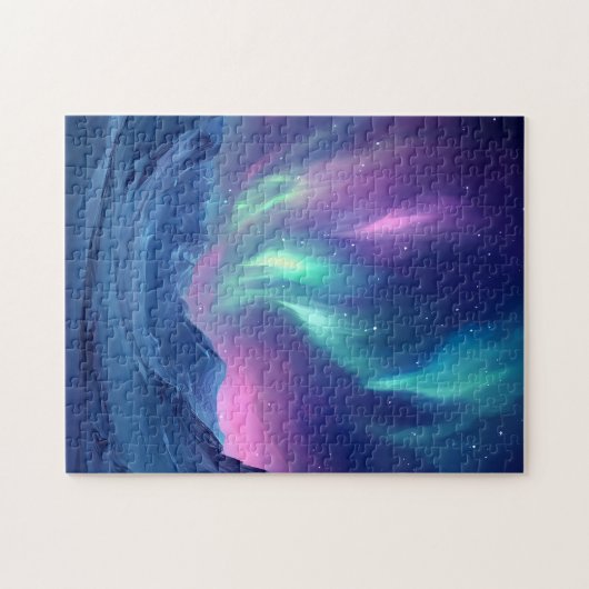 素晴らしい北の光の夜空の美しい ジグソーパズル (横)
