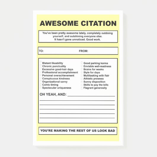 「素晴らしい参照」のポスト・イット ポストイット (正面)