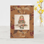 素晴らしい友人ヴィンテージ誕生日カード カード (黄色い花)