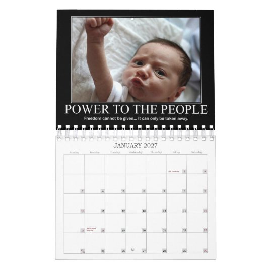 素晴らしい反逆のカレンダー カレンダー (1月 2027)