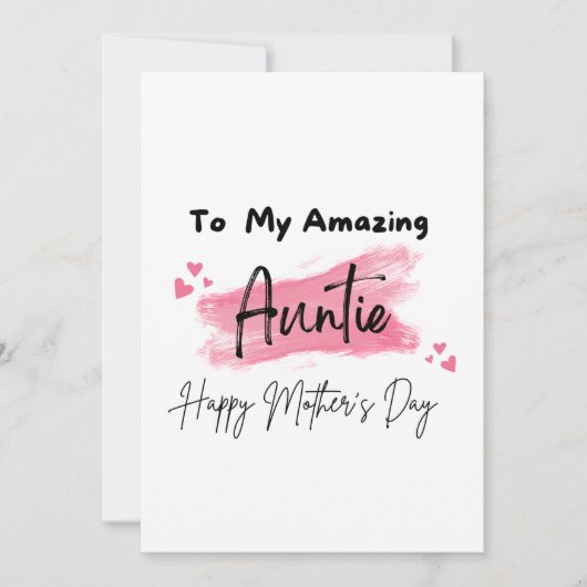 素晴らしい叔母さんへ　お母さんの日に カード (正面)