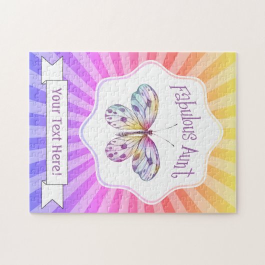 素晴らしい叔母バタフライギフトアイディア ジグソーパズル (横)