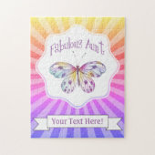 素晴らしい叔母バタフライギフトアイディア ジグソーパズル (縦)