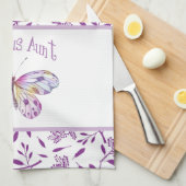 素晴らしい叔母バタフライパステル キッチンタオル (四つ折り)