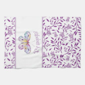 素晴らしい叔母バタフライパステル キッチンタオル (横)