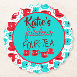 素晴らしい四十四歳のお茶の誕生日パーティーのコースター ペーパーコースター
