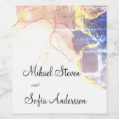 素晴らしい埃っぽいバラゴールデンパウダーマーブル ワインラベル (シングルラベル)