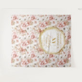 素晴らしい埃っぽいピンクアイボリー金ゴールドフォトブース タペストリー (正面(横))