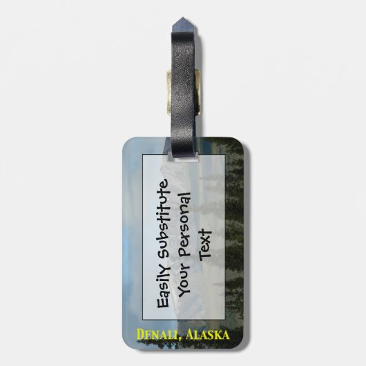 素晴らしい場所-パーソナライズなDenaliアラスカの簡単ID ラゲッジタグ (裏面縦)