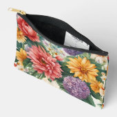 素晴らしい夏の庭カラフルの花 アクセサリーポーチ (見開き)