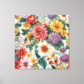 素晴らしい夏の庭カラフルの花 キャンバスプリント (正面)