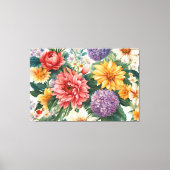 素晴らしい夏の庭カラフルの花 キャンバスプリント (正面)
