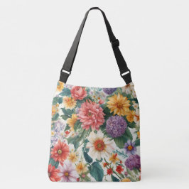素晴らしい夏の庭カラフルの花 クロスボディバッグ