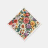 素晴らしい夏の庭カラフルの花 スタンダードカクテルナプキン (角)