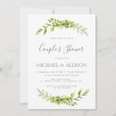 素晴らしい夏の緑のカップルのシャワー招待 招待状 (正面)