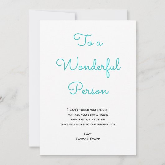 素晴らしい大きいのスペシャルカジュアルなオフィス感謝していしています サンキューカード (裏面)