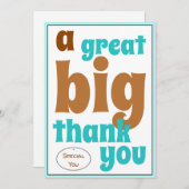 素晴らしい大きいのスペシャルカジュアルなオフィス感謝していしています サンキューカード (正面/裏面)