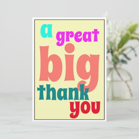 素晴らしい大きいの素晴らしく大きくカジュアルなオフィス感謝していしています サンキューカード (スタンド正面)