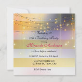 素晴らしい女性の誕生日パーティシャンパンスティレット 招待状 (裏面)