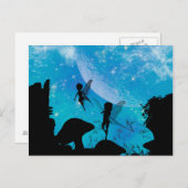 素晴らしい妖精のシルエット ポストカード (正面/裏面)