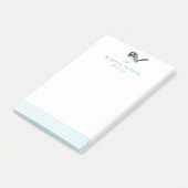 素晴らしい妖精の緑 – かわいい青パーソナライズされた鳥 ポストイット (アングル)