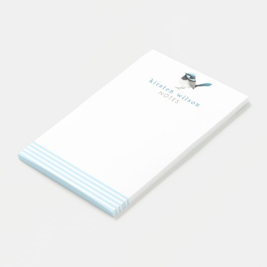 素晴らしい妖精の緑 – かわいい青パーソナライズされた鳥 ポストイット (アングル)